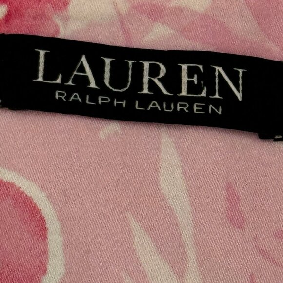 Lauren Ralph Lauren Pink Floral Pajama Set | Cotton Viscose | Size L - Picture 3 of 13
